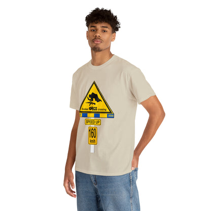 DRU**** ORCS CROSSING UKRAINE SUPPORTER T-SHIRT - Unisex Heavy Cotton Tee - AUS