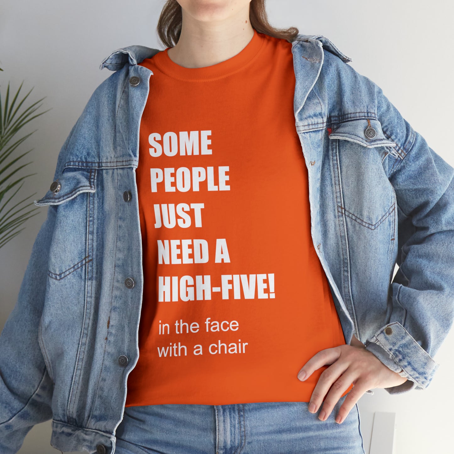 SOME PEOPLE NEED A HIGH-FIVE - Unisex Heavy Cotton Tee - AUS