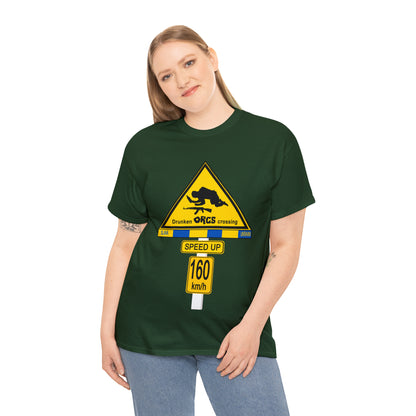 DRU**** ORCS CROSSING UKRAINE SUPPORTER T-SHIRT - Unisex Heavy Cotton Tee - AUS