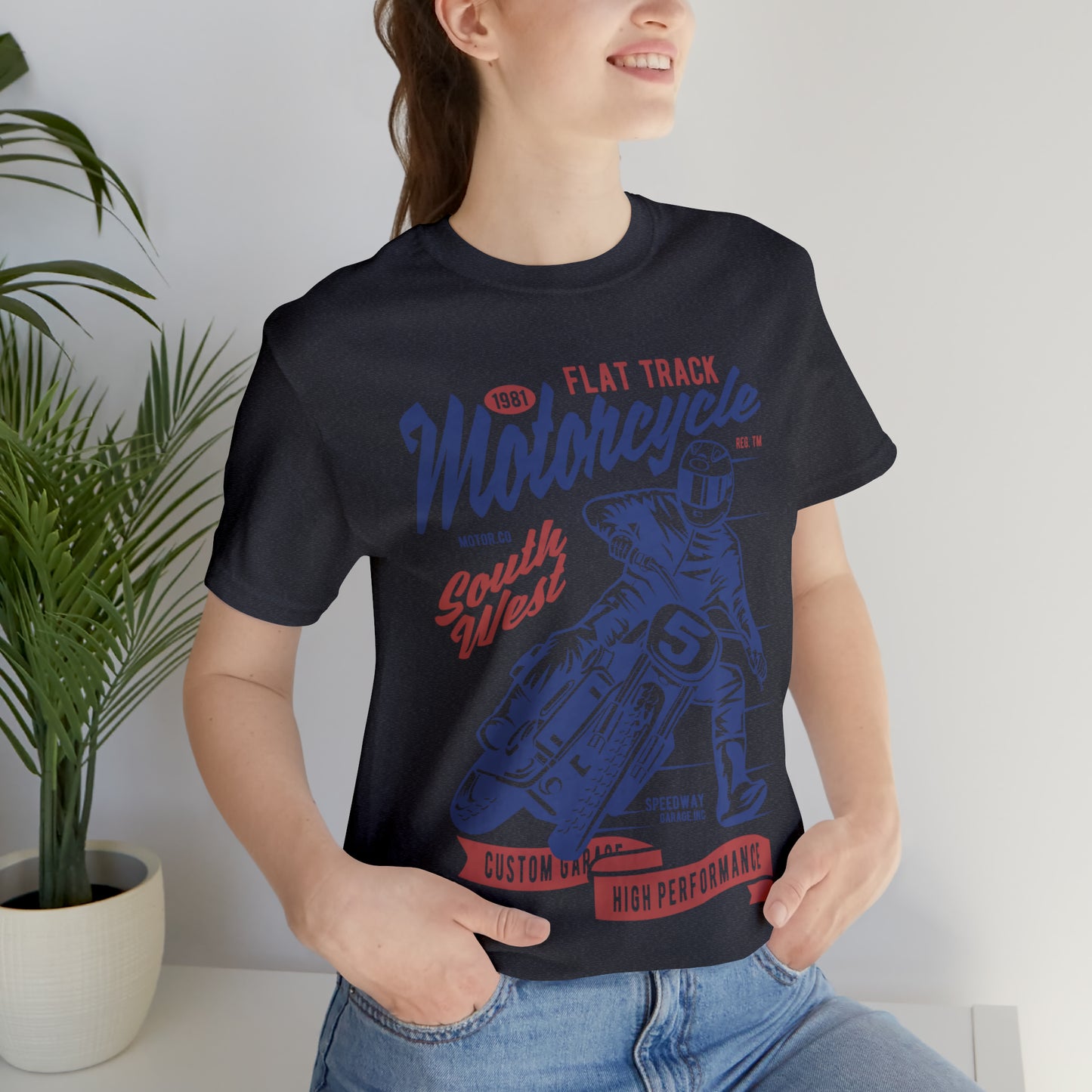 FLAT TRACK MOTORCYCLE - Unisex Jersey Short Sleeve Tee