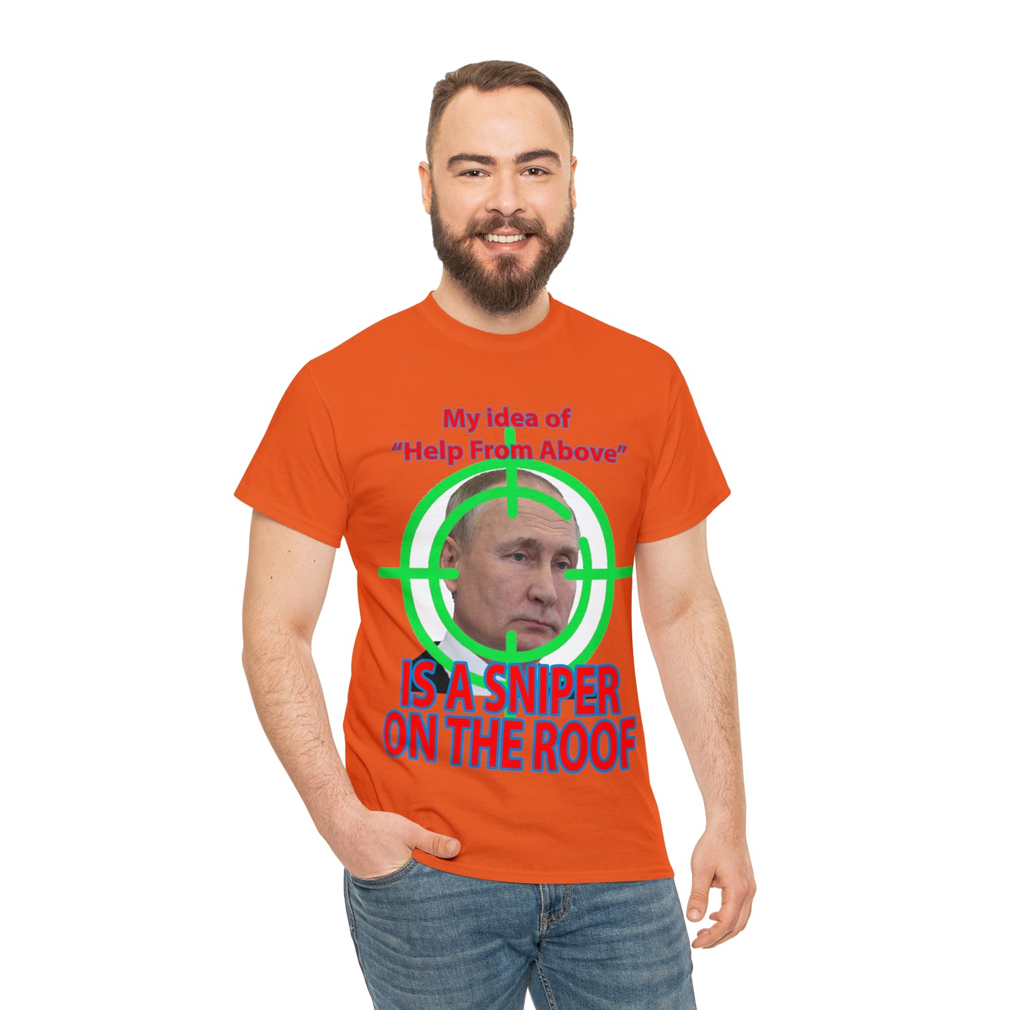 Help from Above SNIPER ON THE ROOF - Funny Unisex Heavy Cotton Tee - AUS