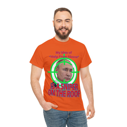Help from Above SNIPER ON THE ROOF - Funny Unisex Heavy Cotton Tee - AUS