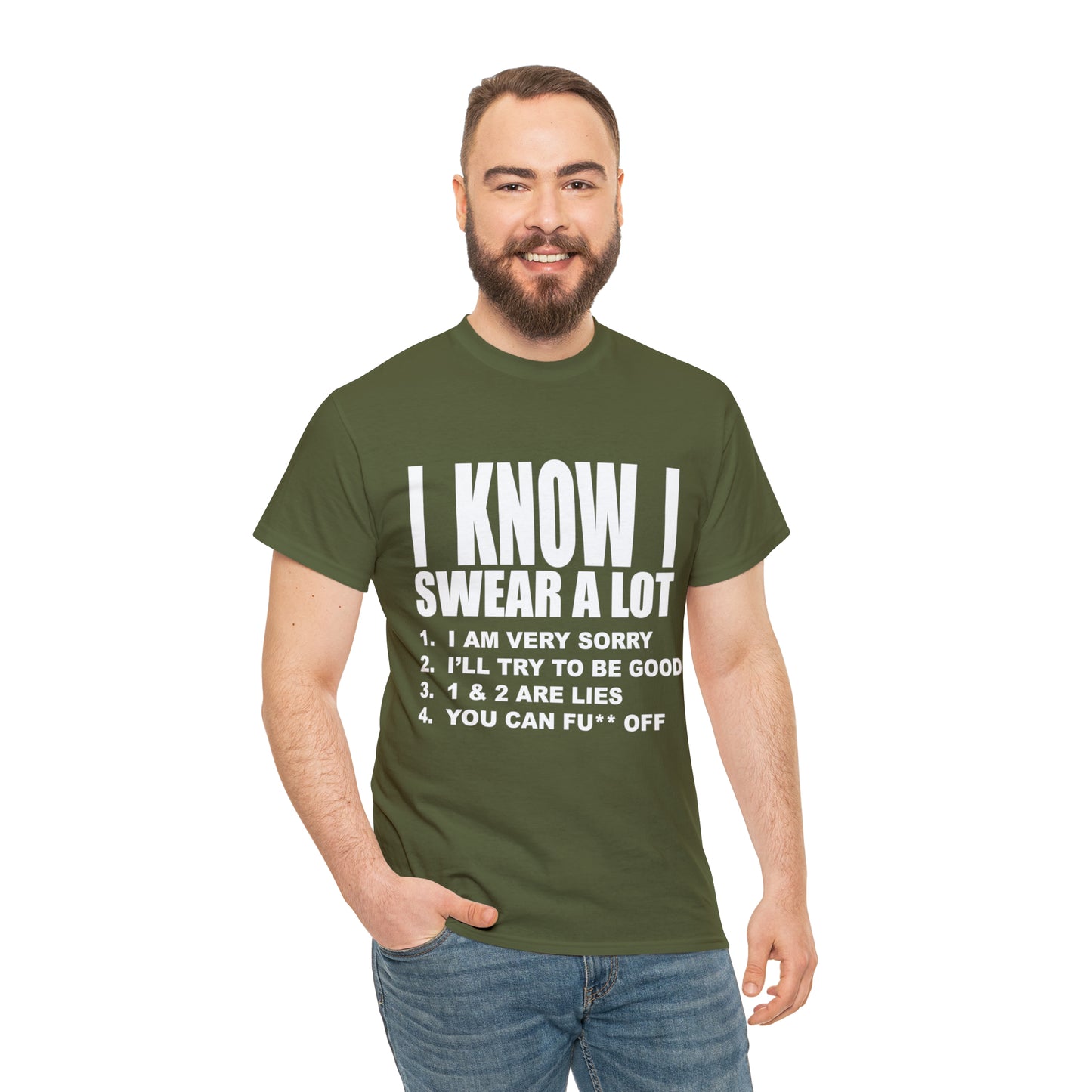 I KNOW I SWEAR A LOT (Po**** Version) - Unisex Heavy Cotton Tee - AUS