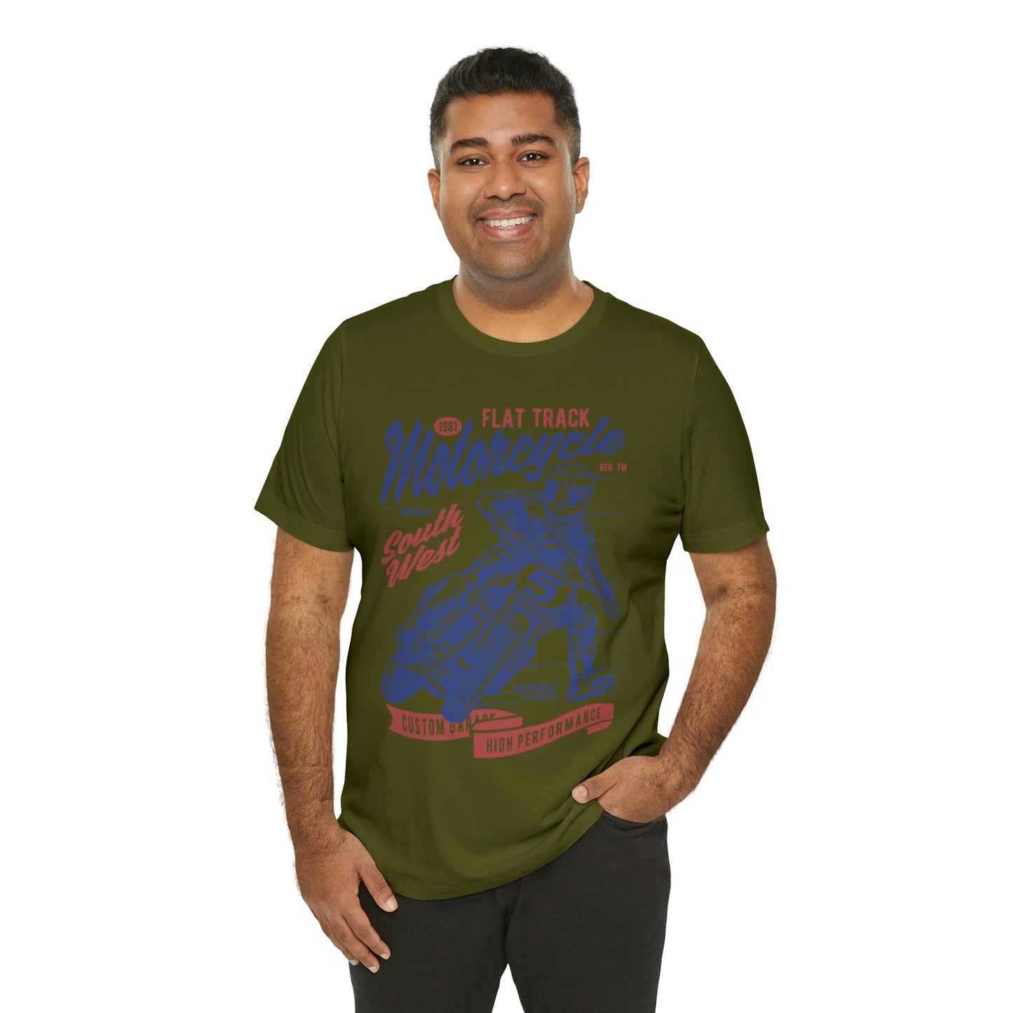FLAT TRACK MOTORCYCLE - Unisex Jersey Short Sleeve Tee