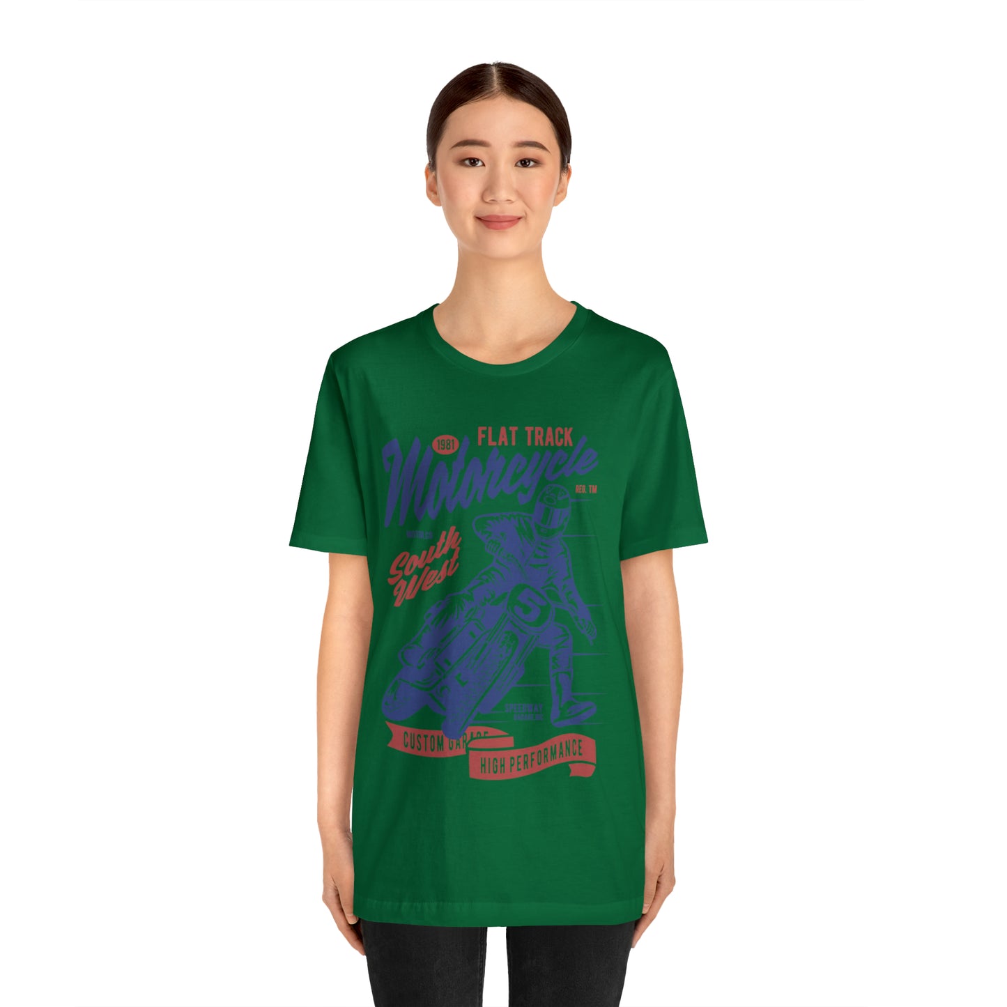 FLAT TRACK MOTORCYCLE - Unisex Jersey Short Sleeve Tee