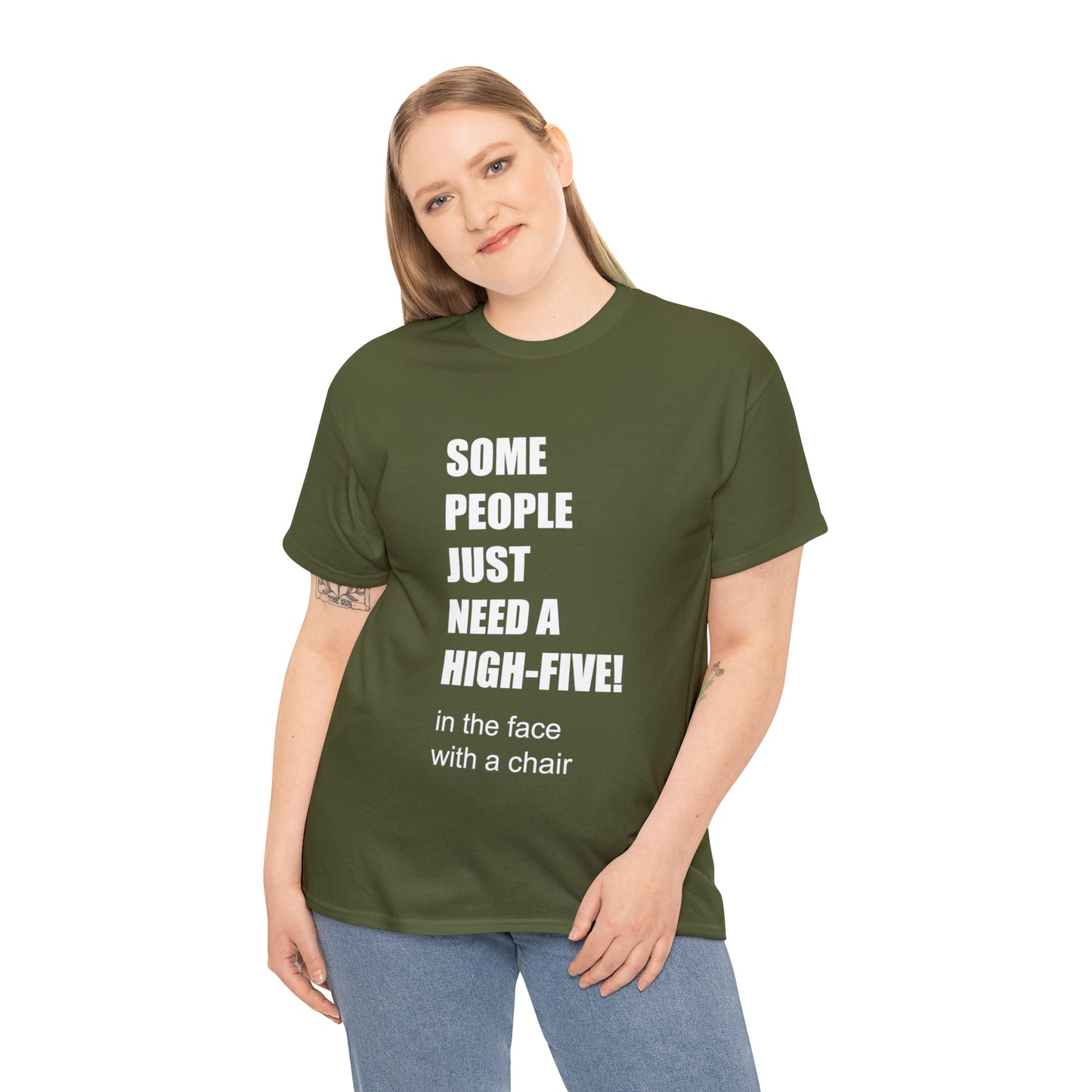 SOME PEOPLE NEED A HIGH-FIVE - Unisex Heavy Cotton Tee - AUS