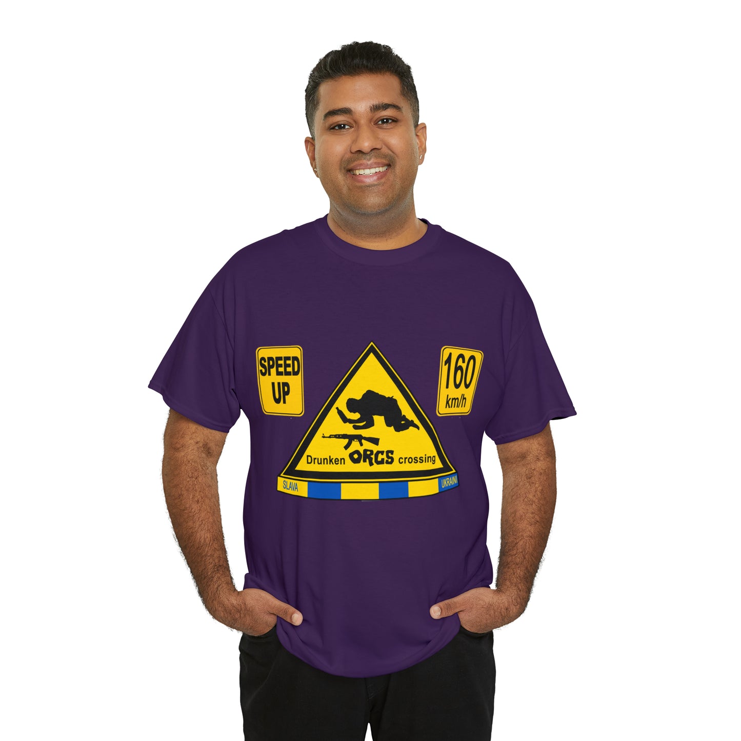 DRU**** ORCS CROSSING - 160 Km/h/SPEED UP - Unisex Heavy Cotton Tee - AUS