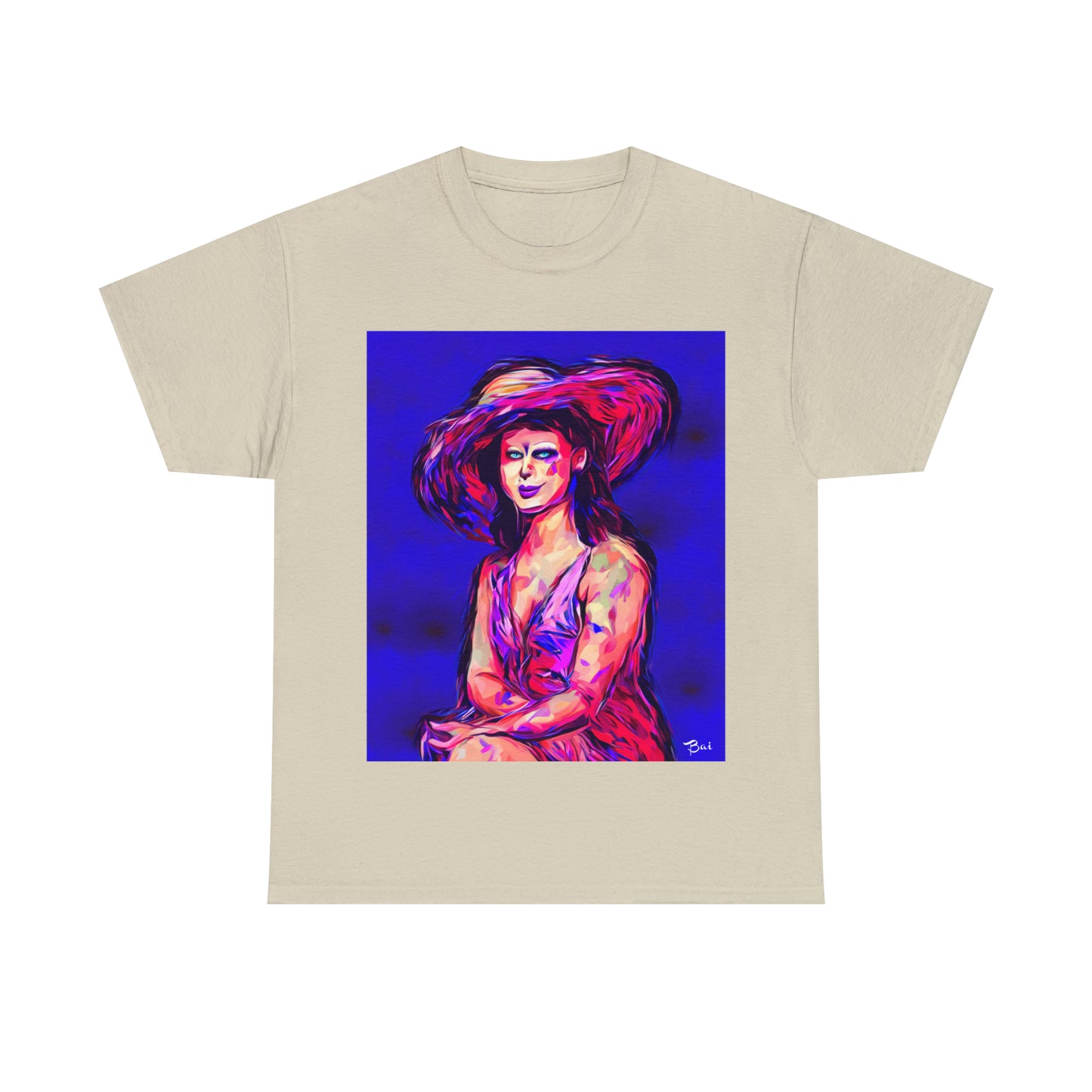 LADY IN SUN HAT - Airt on a Shirt  - Unisex Heavy Cotton Tee - AUS