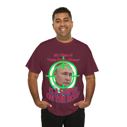 Help from Above SNIPER ON THE ROOF - Funny Unisex Heavy Cotton Tee - AUS