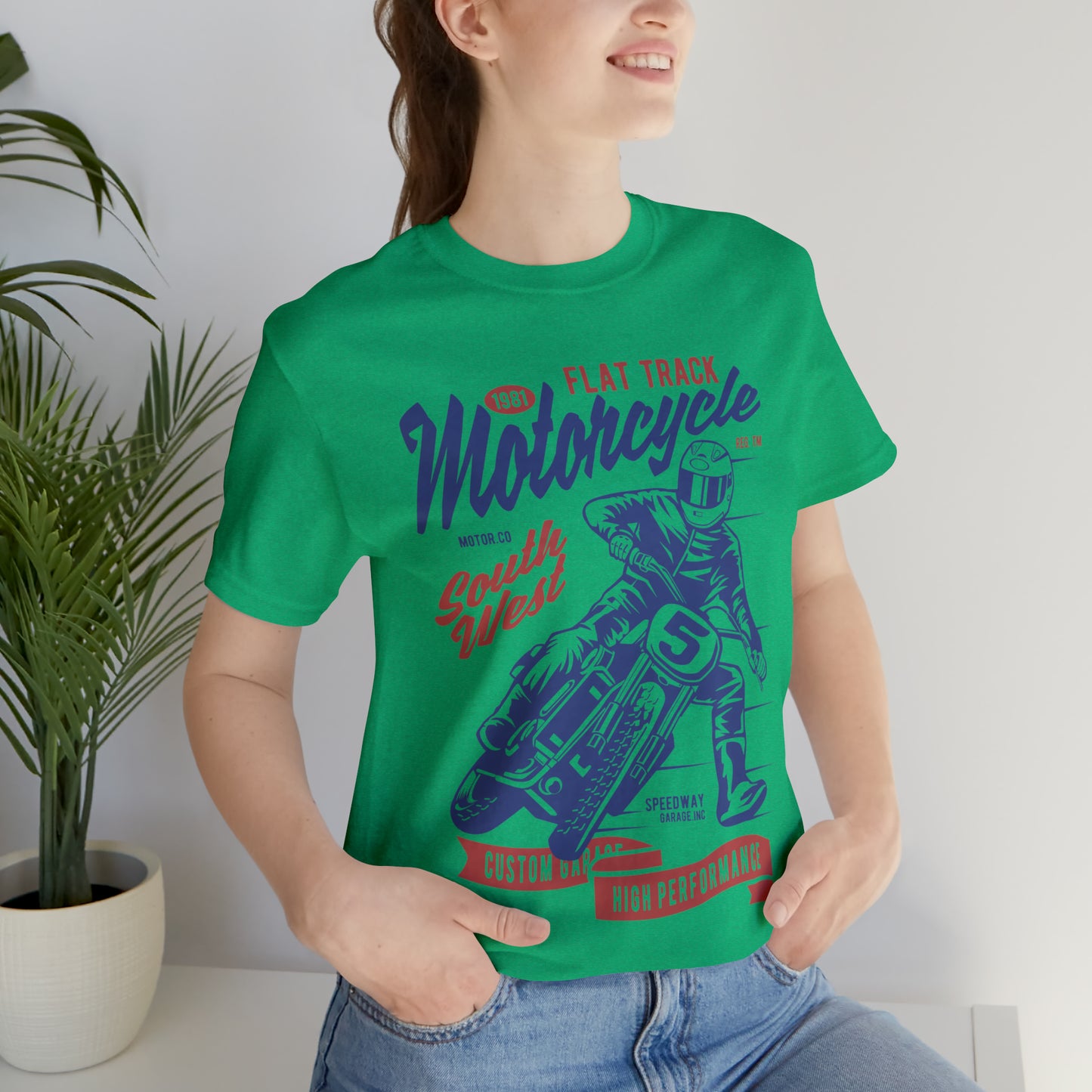 FLAT TRACK MOTORCYCLE - Unisex Jersey Short Sleeve Tee