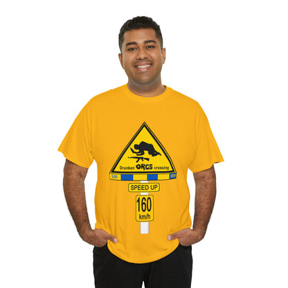 DRU**** ORCS CROSSING UKRAINE SUPPORTER T-SHIRT - Unisex Heavy Cotton Tee - AUS