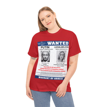 Justice for Ukraine's Children: Wanted War Criminals T-Shirt - Unisex T-Shirt