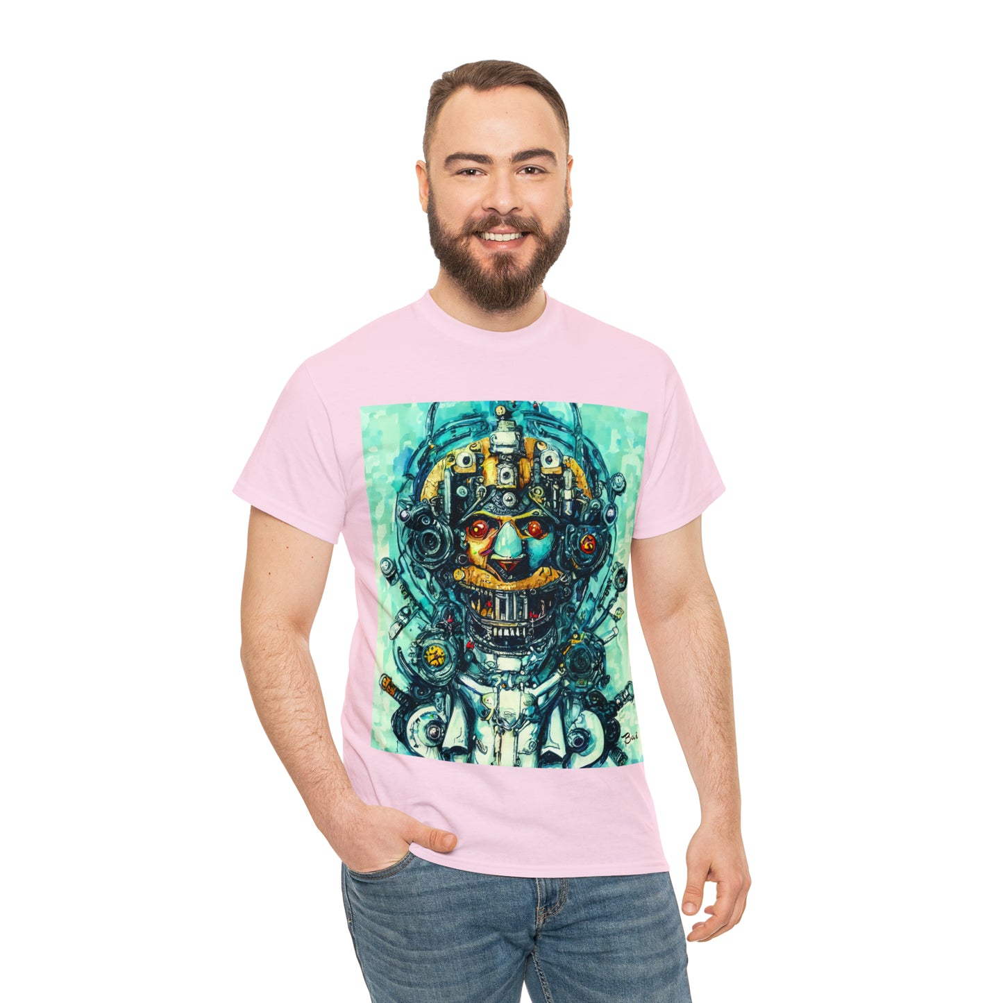 CYBERPUNK STEAMPUNK AUTON - Airt on a Shirt  - Unisex Heavy Cotton Tee - AUS