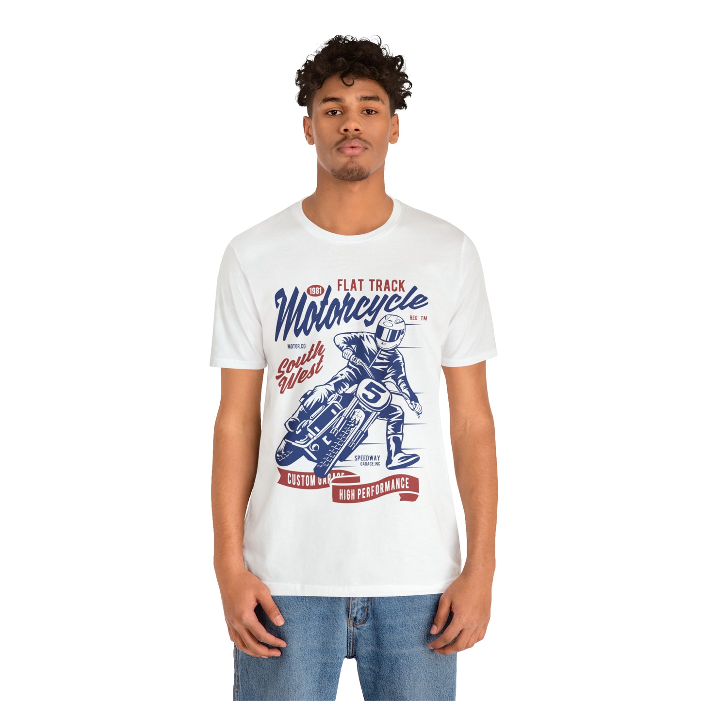 FLAT TRACK MOTORCYCLE - Unisex Jersey Short Sleeve Tee