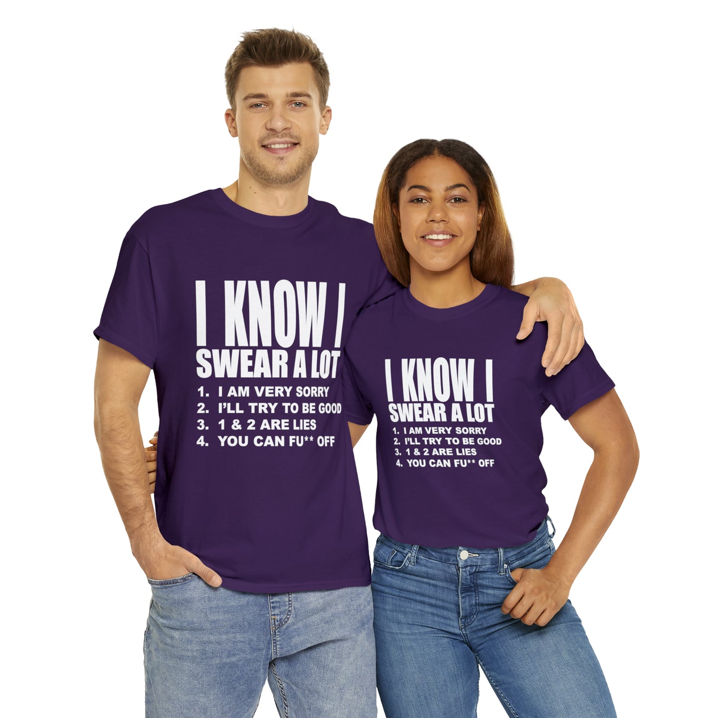 I KNOW I SWEAR A LOT (Po**** Version) - Unisex Heavy Cotton Tee - AUS