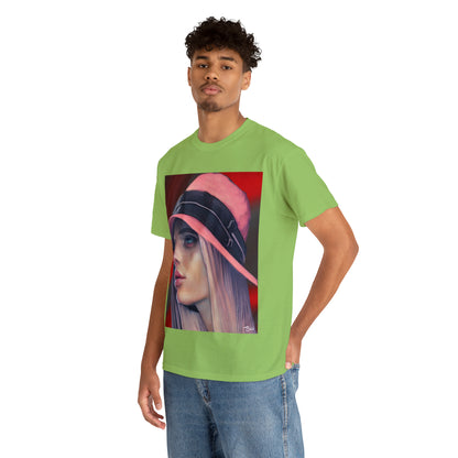 LADY IN PINK HAT - Airt on a Shirt  - Unisex Heavy Cotton Tee - AUS