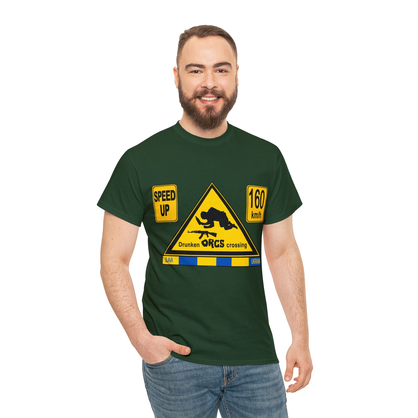 DRU**** ORCS CROSSING - 160 Km/h/SPEED UP - Unisex Heavy Cotton Tee - AUS