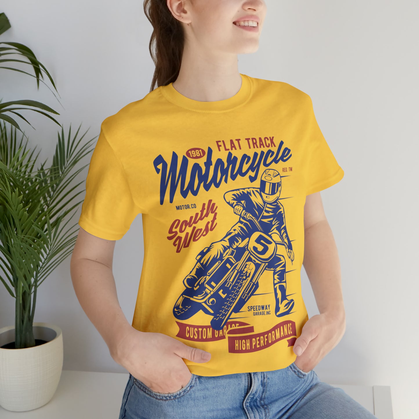 FLAT TRACK MOTORCYCLE - Unisex Jersey Short Sleeve Tee