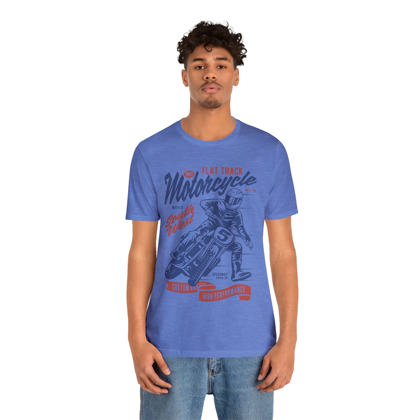 FLAT TRACK MOTORCYCLE - Unisex Jersey Short Sleeve Tee