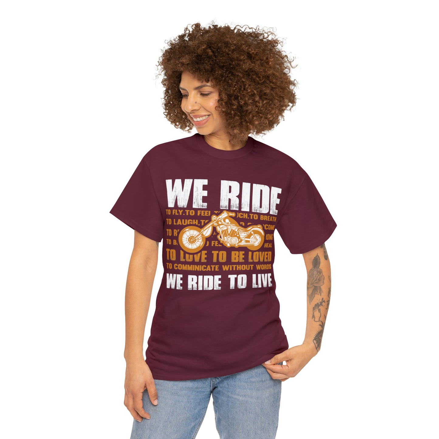 WE RIDE TO LIVE - Unisex Heavy Cotton Tee - USA