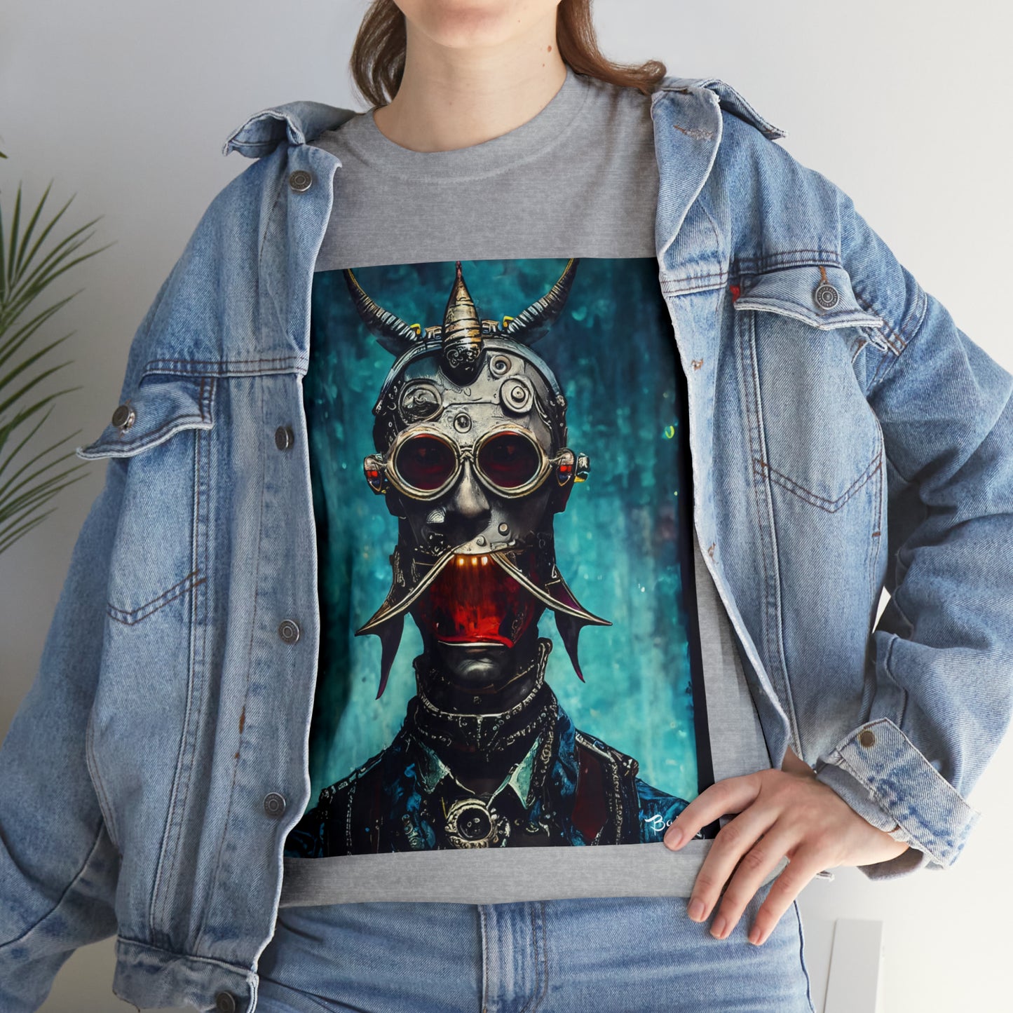 CYBER-STEAMPUNK BOUNTY-HUNTER - Airt on a Shirt  - Unisex Heavy Cotton Tee - AUS