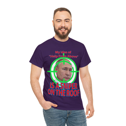 Help from Above SNIPER ON THE ROOF - Funny Unisex Heavy Cotton Tee - AUS