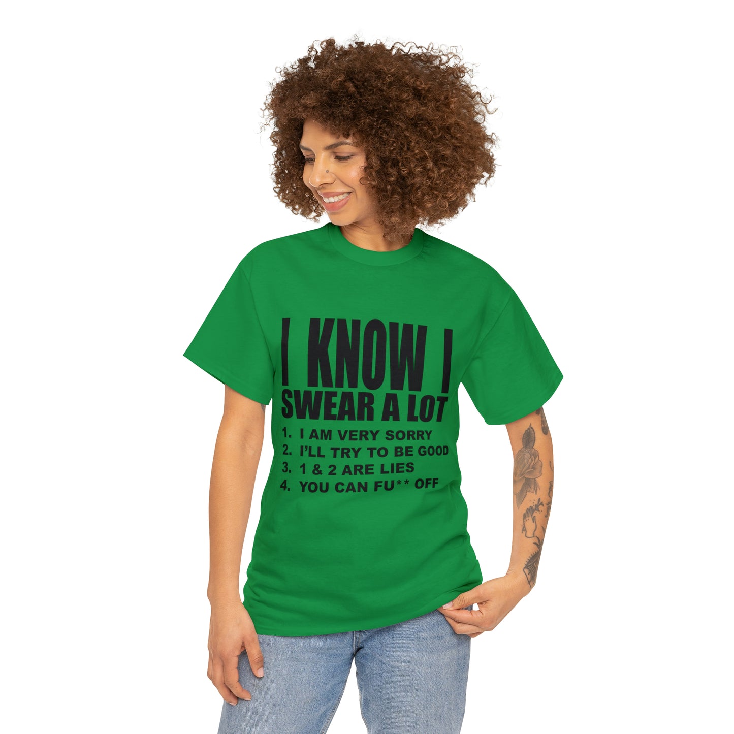 I KNOW I SWEAR A LOT (Po**** Version) - Unisex Heavy Cotton Tee - AUS