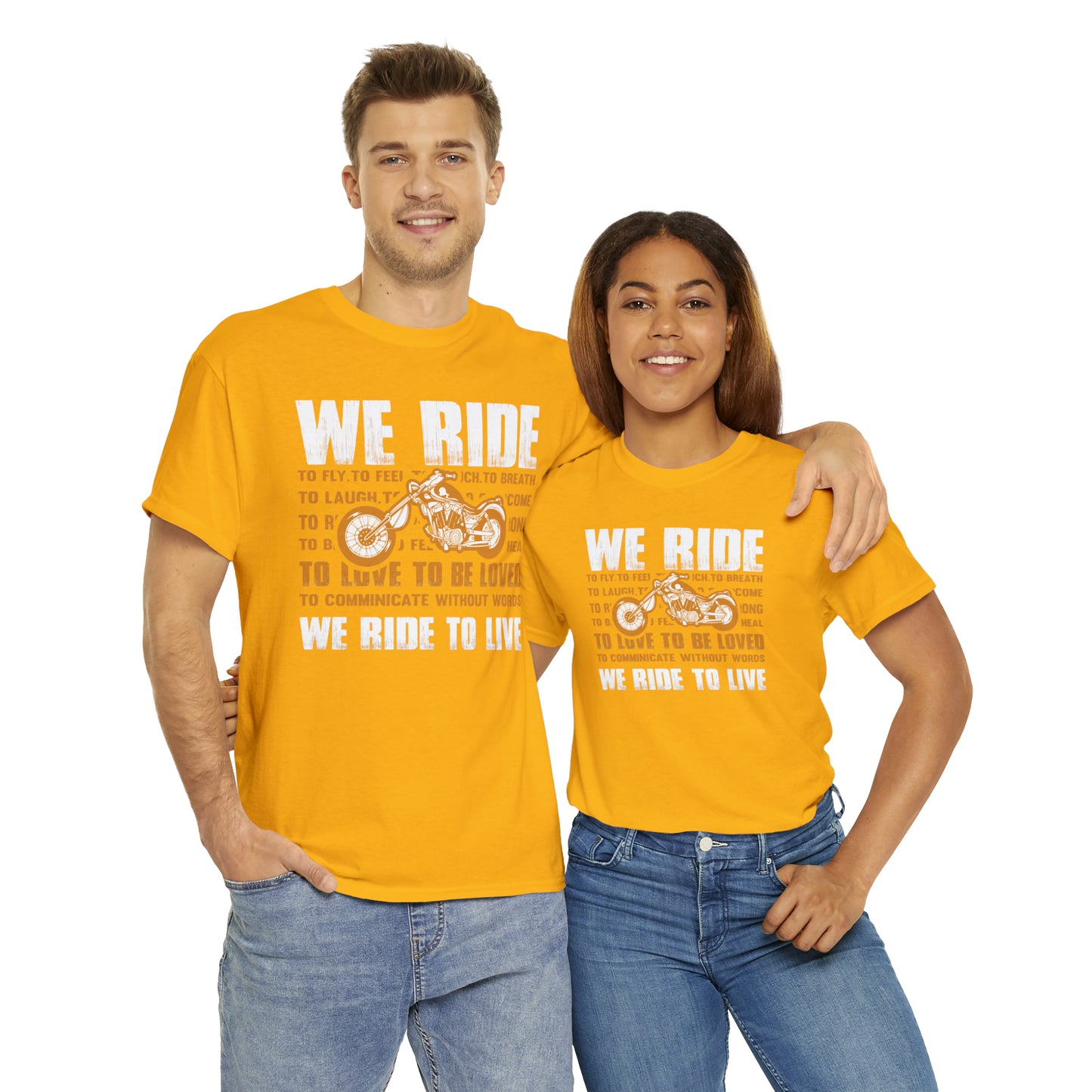 WE RIDE TO LIVE - Printed in the EU - Unisex Heavy Cotton Tee