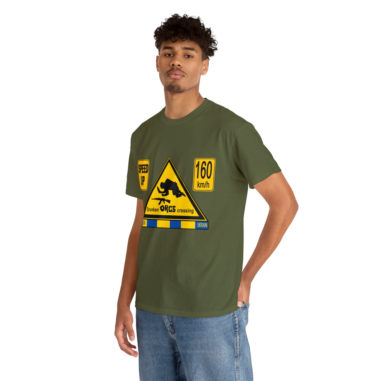 DRU**** ORCS CROSSING - 160 Km/h/SPEED UP - Unisex Heavy Cotton Tee - AUS