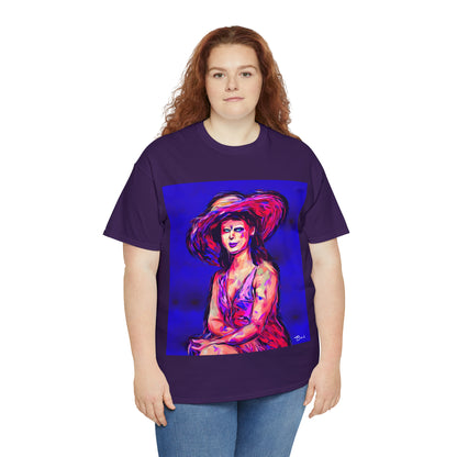 LADY IN SUN HAT - Airt on a Shirt  - Unisex Heavy Cotton Tee - AUS