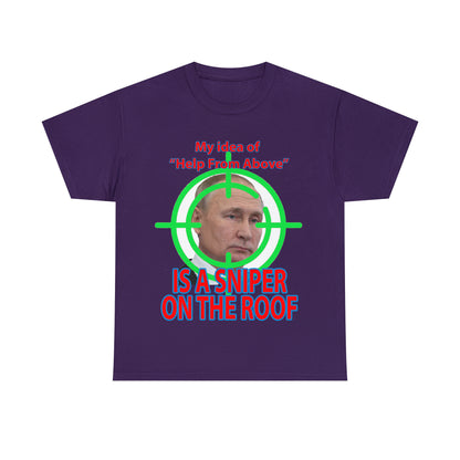 Help from Above SNIPER ON THE ROOF - Funny Unisex Heavy Cotton Tee - AUS
