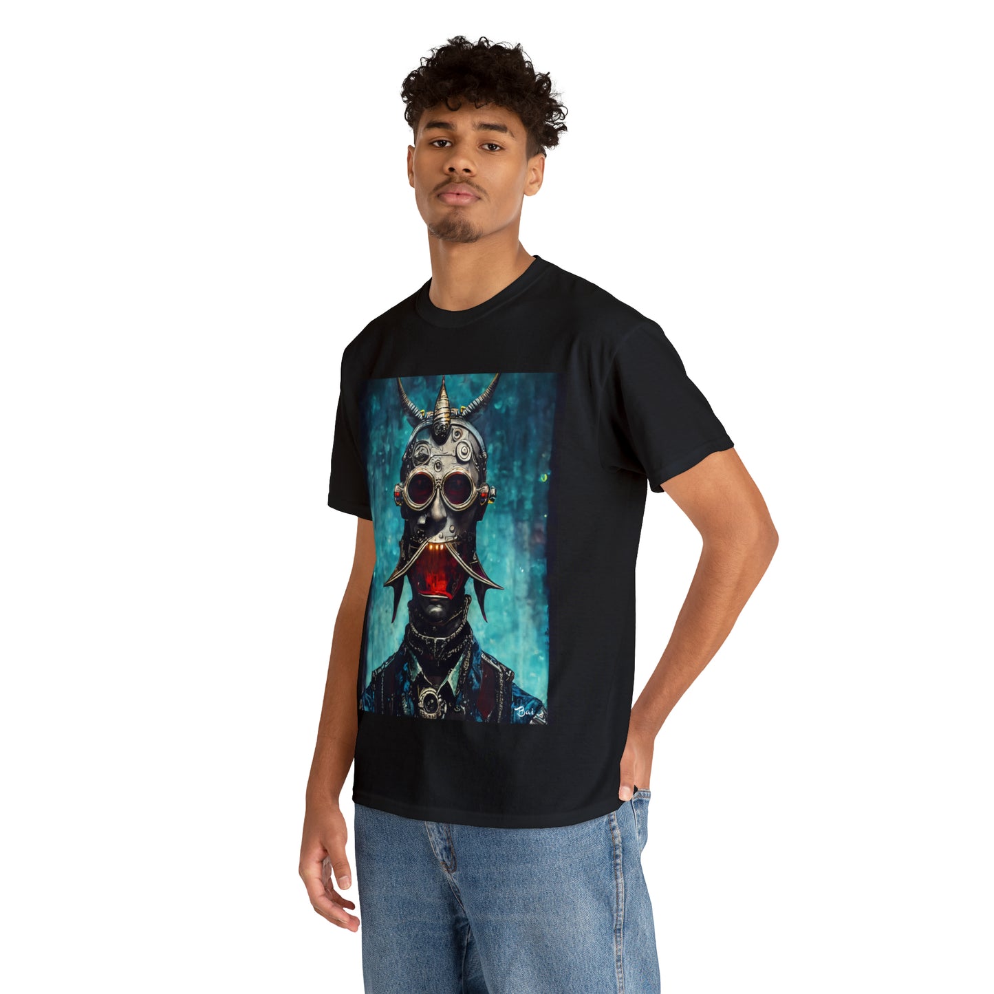 CYBER-STEAMPUNK BOUNTY-HUNTER - Airt on a Shirt  - Unisex Heavy Cotton Tee - AUS