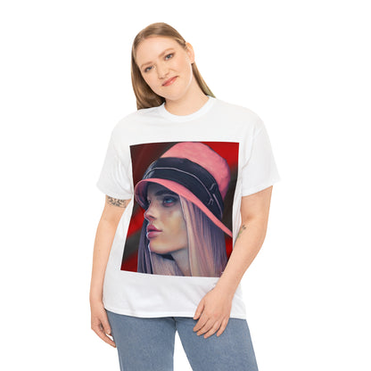 LADY IN PINK HAT - Airt on a Shirt  - Unisex Heavy Cotton Tee - AUS