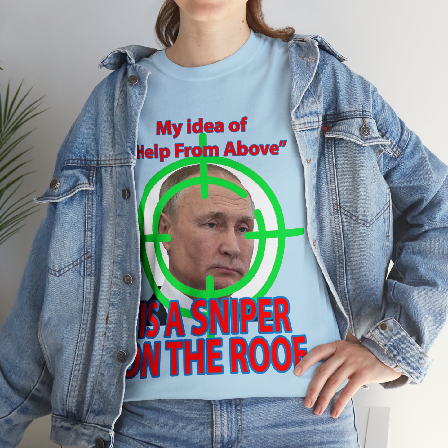 Help from Above SNIPER ON THE ROOF - Funny Unisex Heavy Cotton Tee - AUS