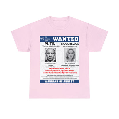 Justice for Ukraine's Children: Wanted War Criminals T-Shirt - Unisex T-Shirt