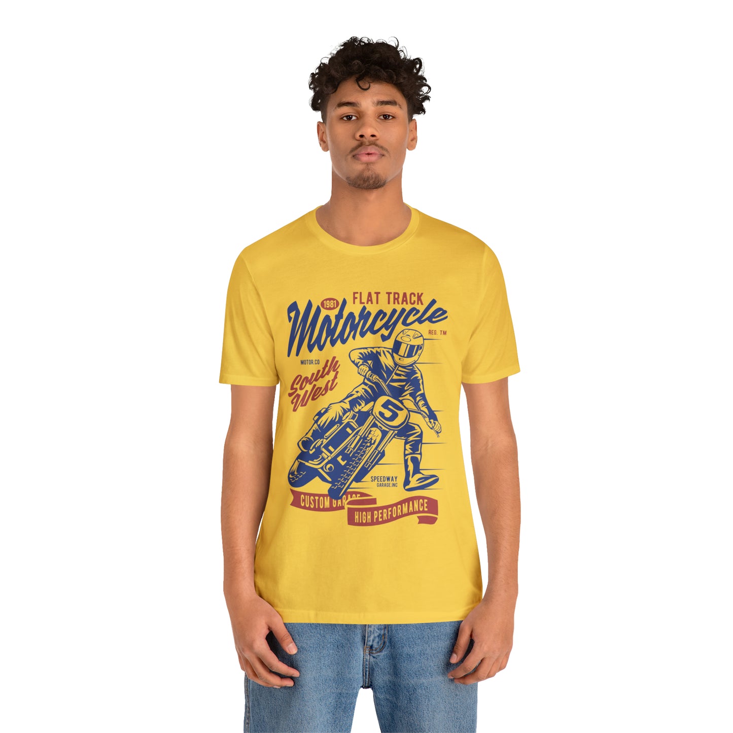 FLAT TRACK MOTORCYCLE - Unisex Jersey Short Sleeve Tee