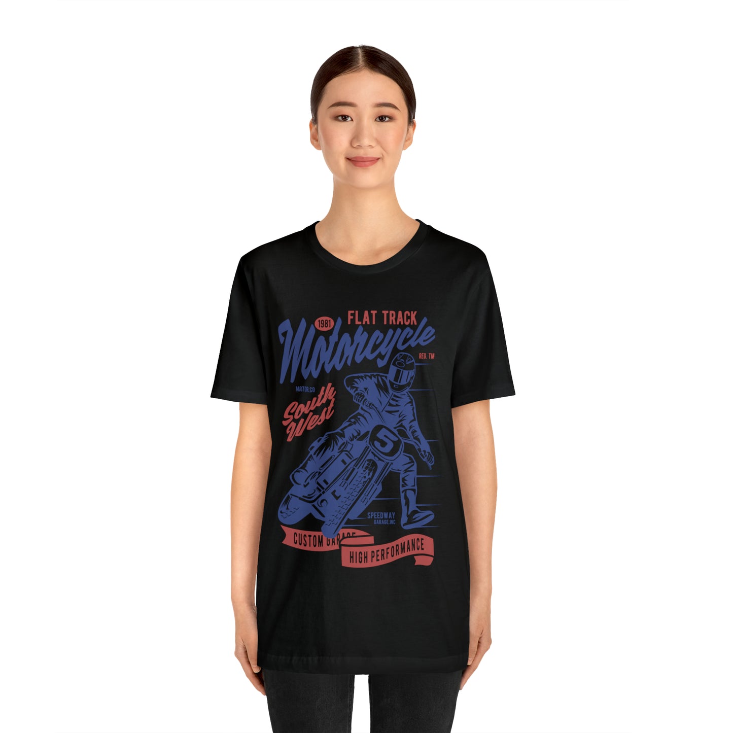 FLAT TRACK MOTORCYCLE - Unisex Jersey Short Sleeve Tee