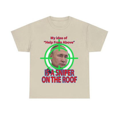 Help from Above SNIPER ON THE ROOF - Funny Unisex Heavy Cotton Tee - AUS