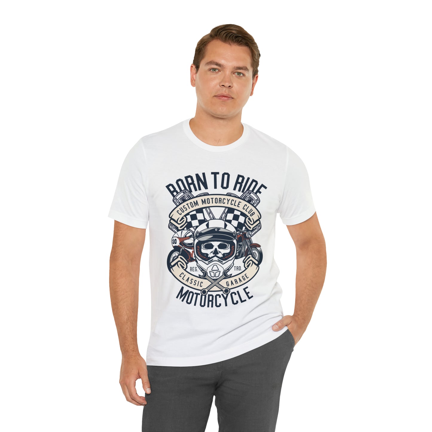 BORN TO RIDE Classic Garage - Unisex Jersey Short Sleeve Tee