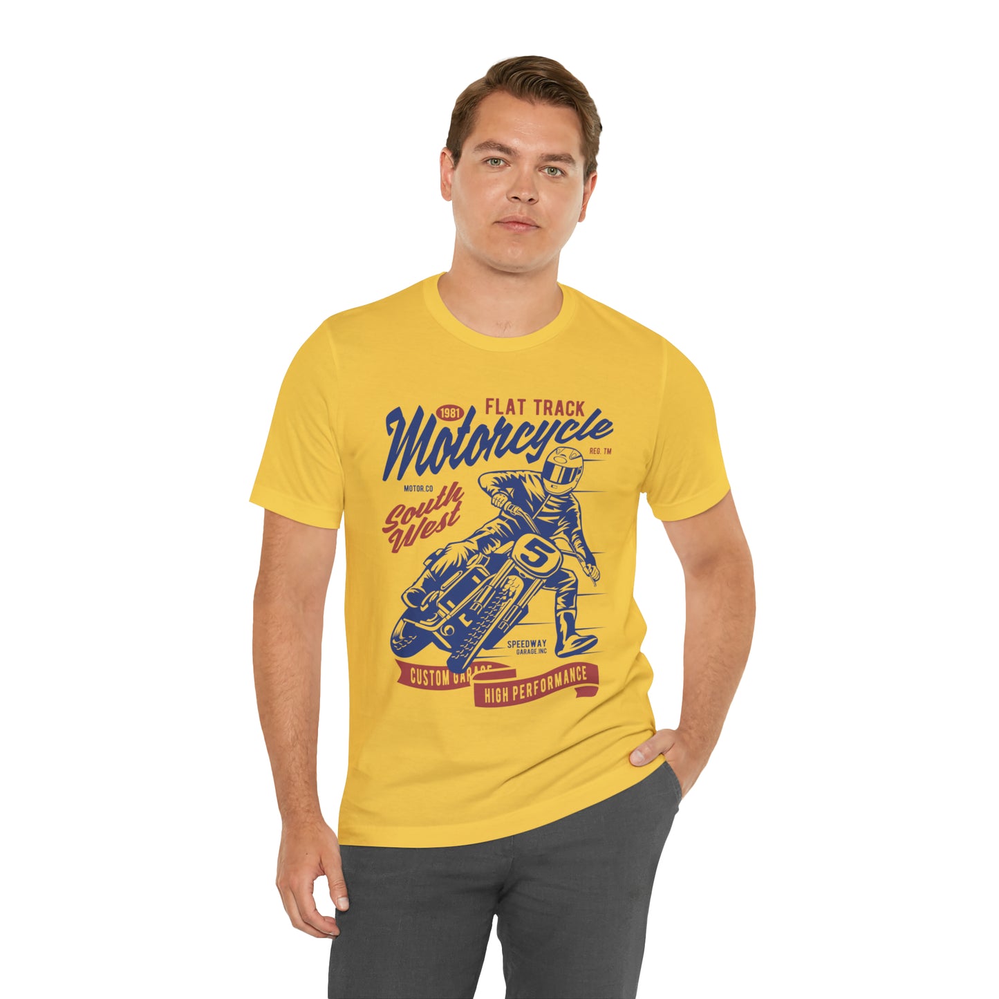FLAT TRACK MOTORCYCLE - Unisex Jersey Short Sleeve Tee
