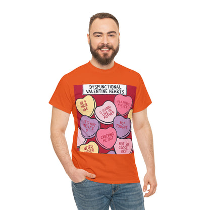 Dysfunctional Valentine's Hearts - Unisex Heavy Cotton Tee
