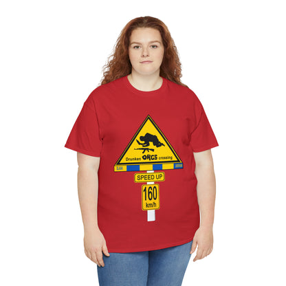 DRU**** ORCS CROSSING UKRAINE SUPPORTER T-SHIRT - Unisex Heavy Cotton Tee - AUS