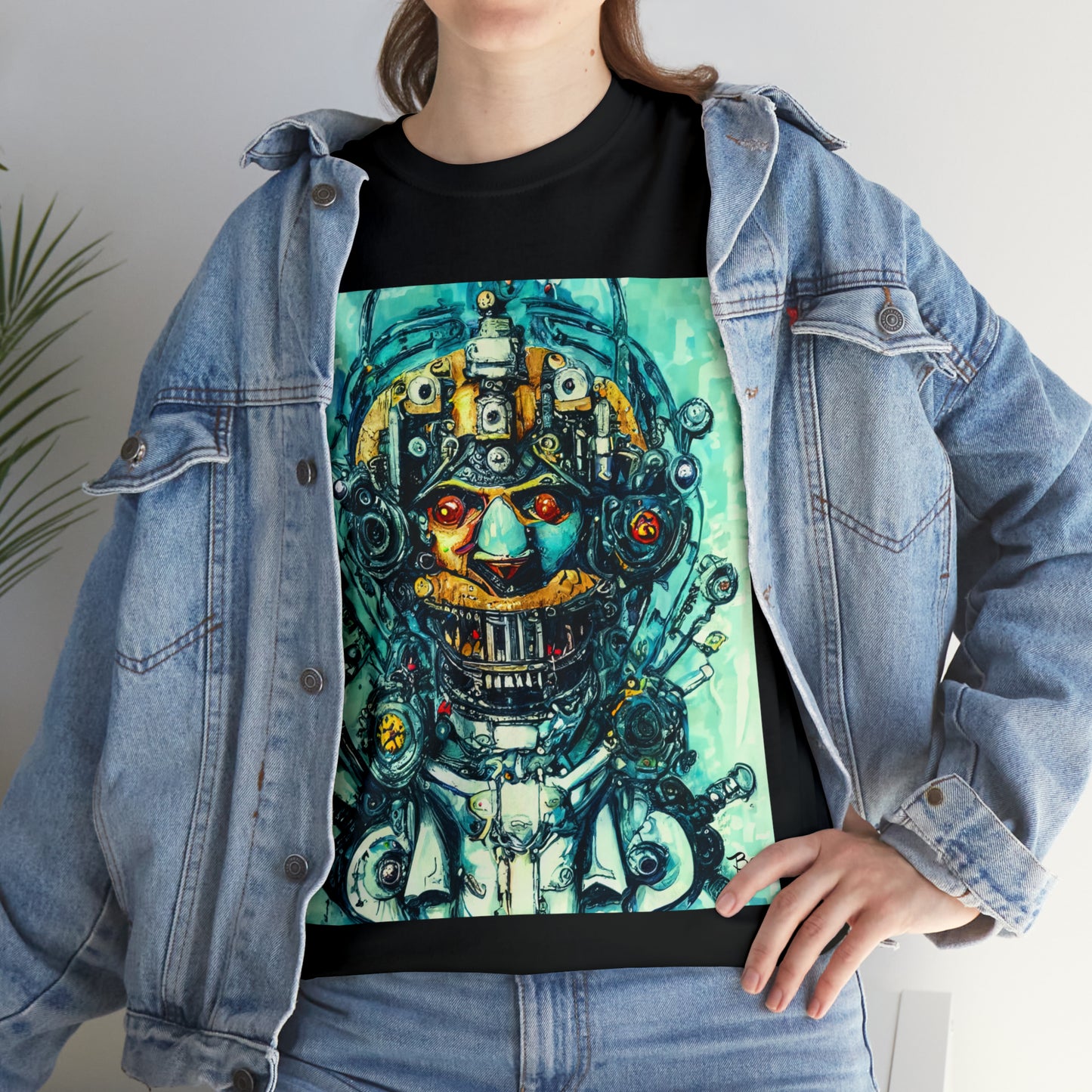 CYBERPUNK STEAMPUNK AUTON - Airt on a Shirt  - Unisex Heavy Cotton Tee - AUS