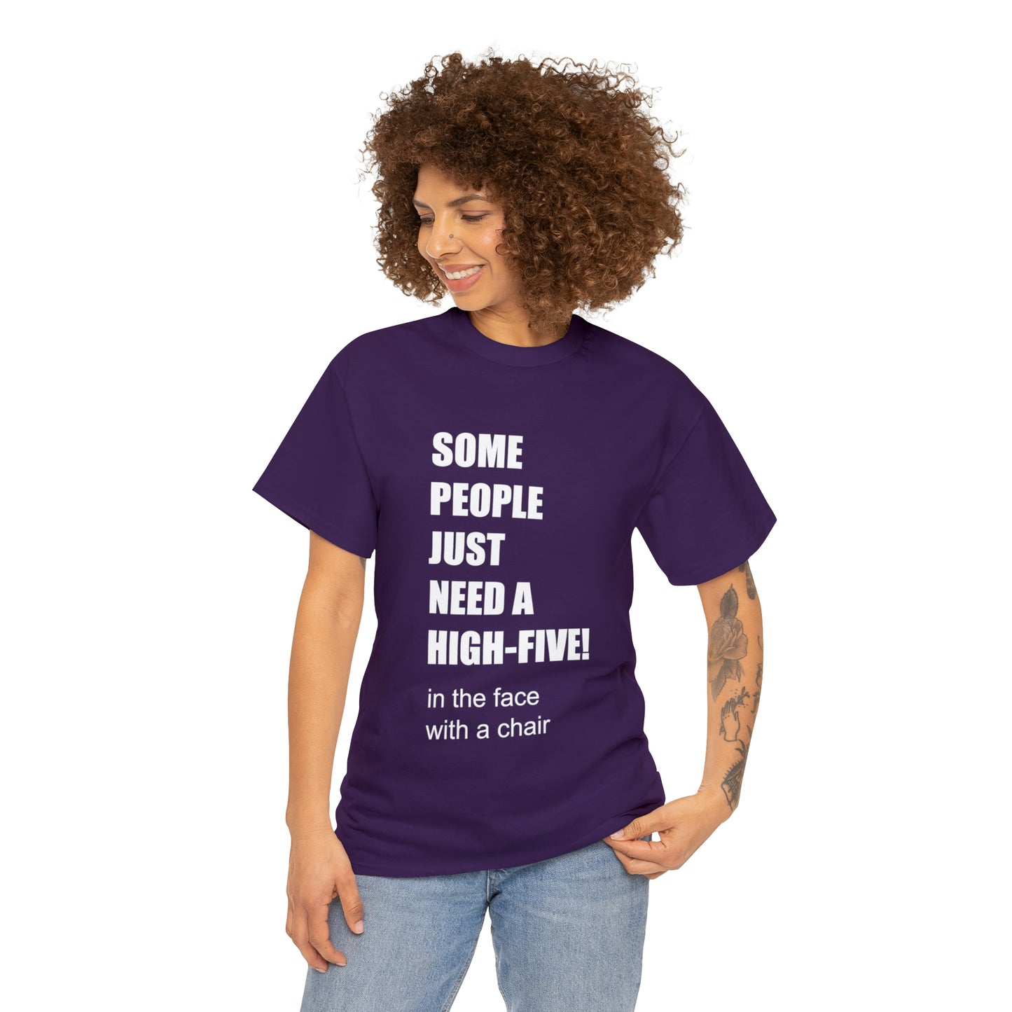 SOME PEOPLE NEED A HIGH-FIVE - Unisex Heavy Cotton Tee - AUS