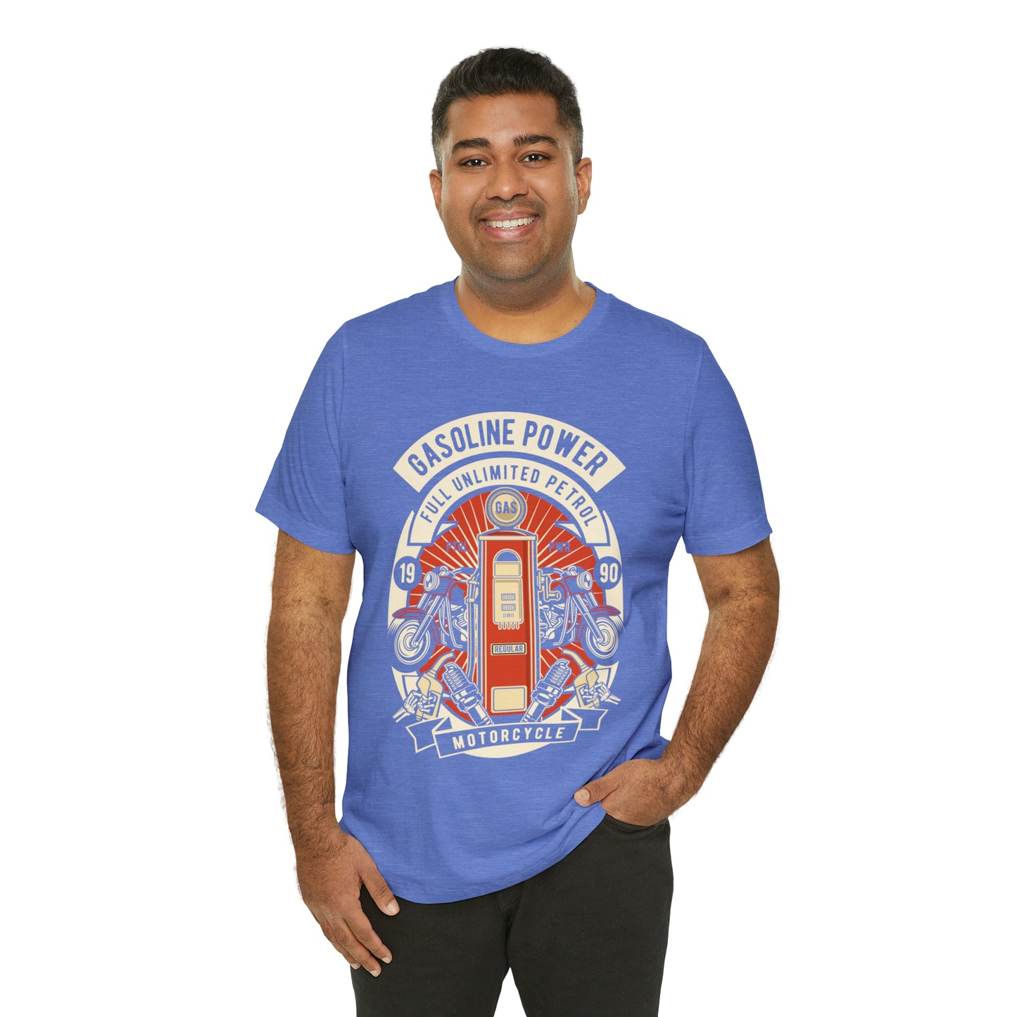 GASOLINE POWER Motorcycle - Unisex Jersey Short Sleeve Tee