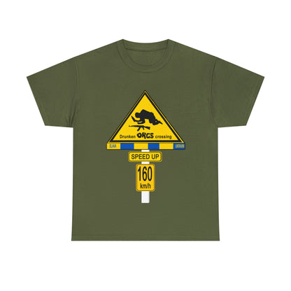 DRU**** ORCS CROSSING UKRAINE SUPPORTER T-SHIRT - Unisex Heavy Cotton Tee - AUS