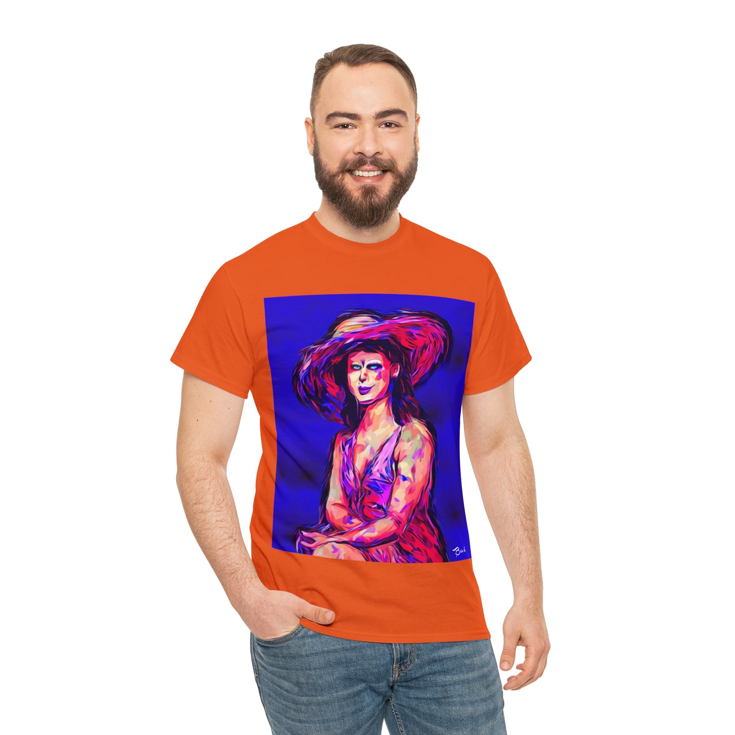 LADY IN SUN HAT - Airt on a Shirt  - Unisex Heavy Cotton Tee - AUS