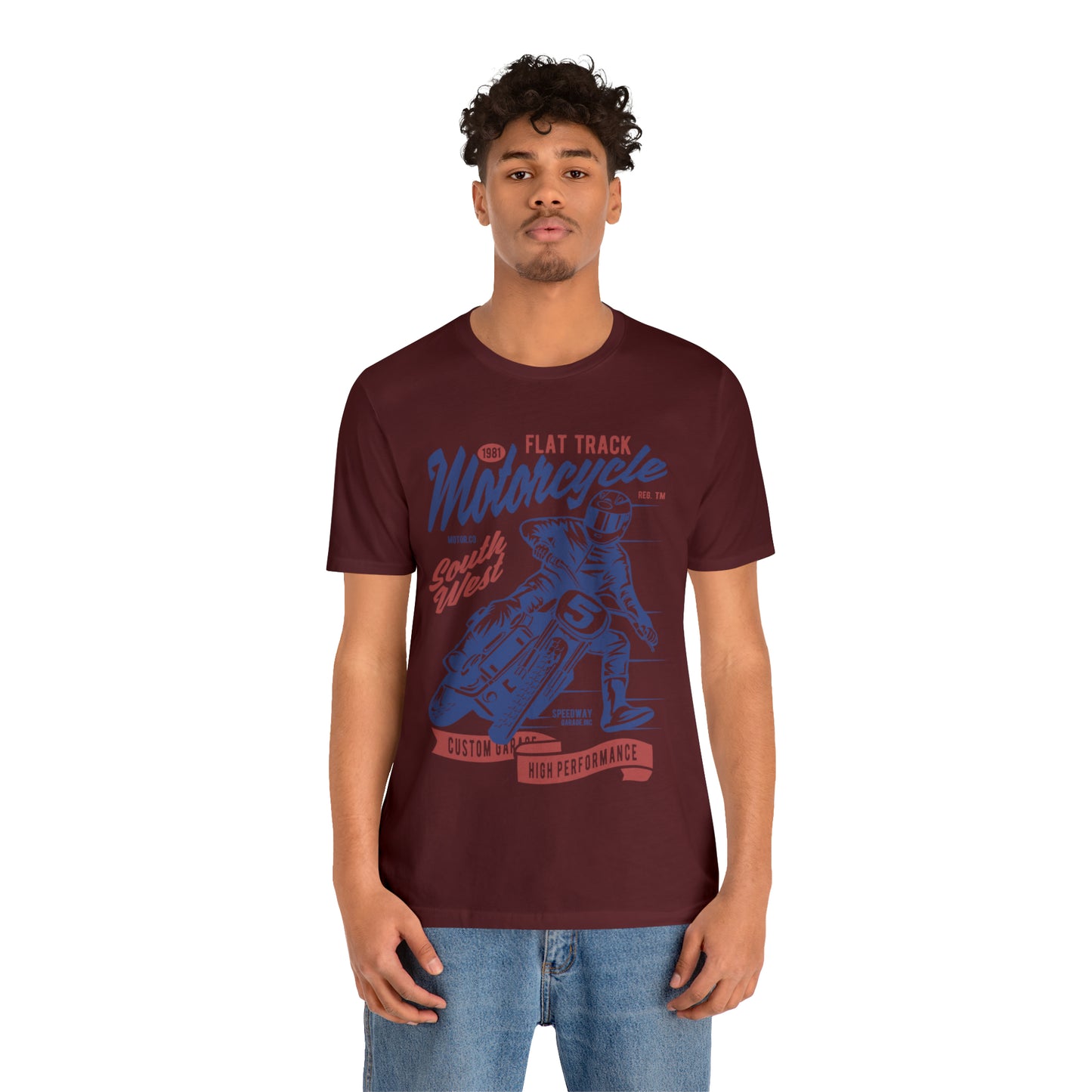 FLAT TRACK MOTORCYCLE - Unisex Jersey Short Sleeve Tee
