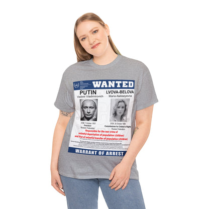 Justice for Ukraine's Children: Wanted War Criminals T-Shirt - Unisex T-Shirt