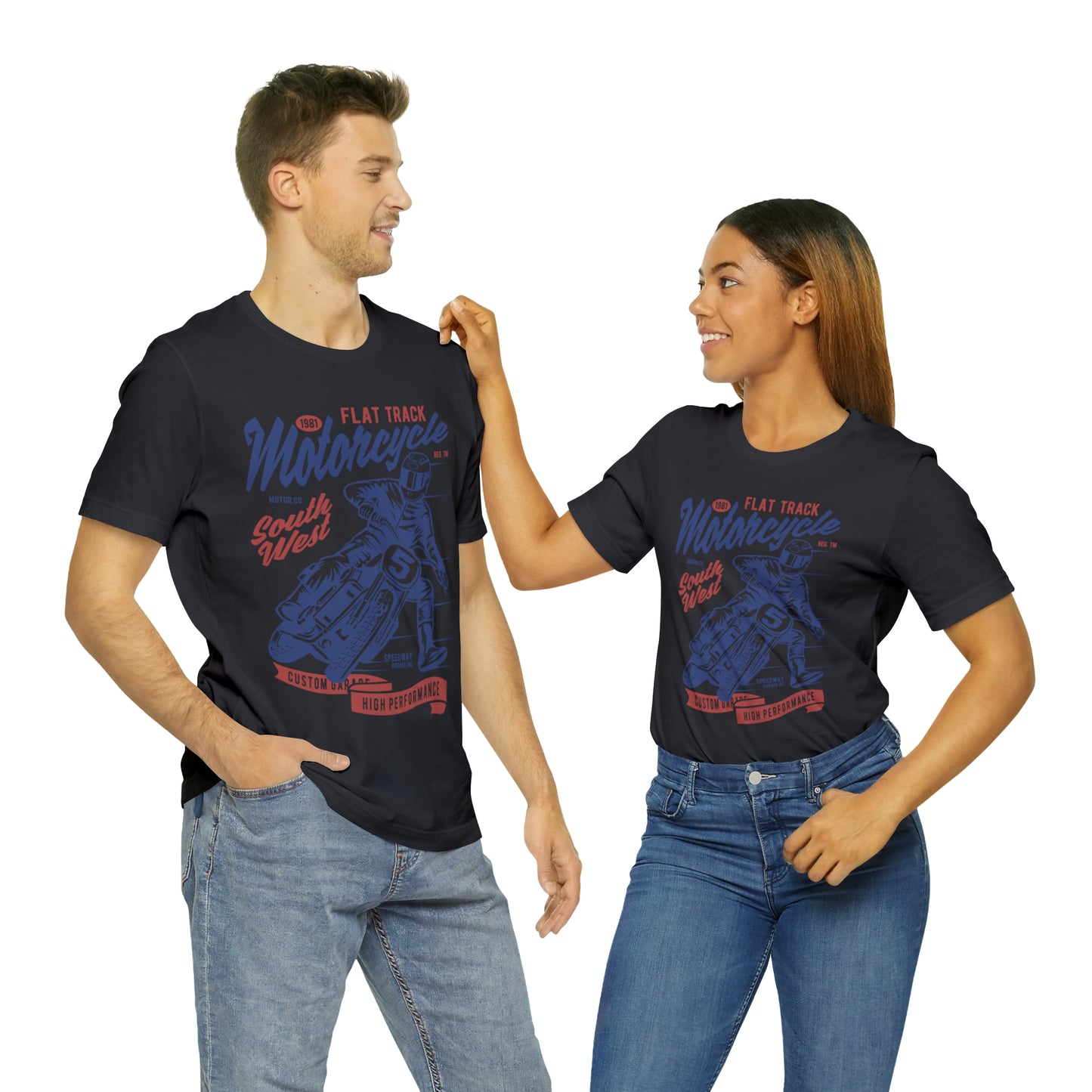 FLAT TRACK MOTORCYCLE - Unisex Jersey Short Sleeve Tee